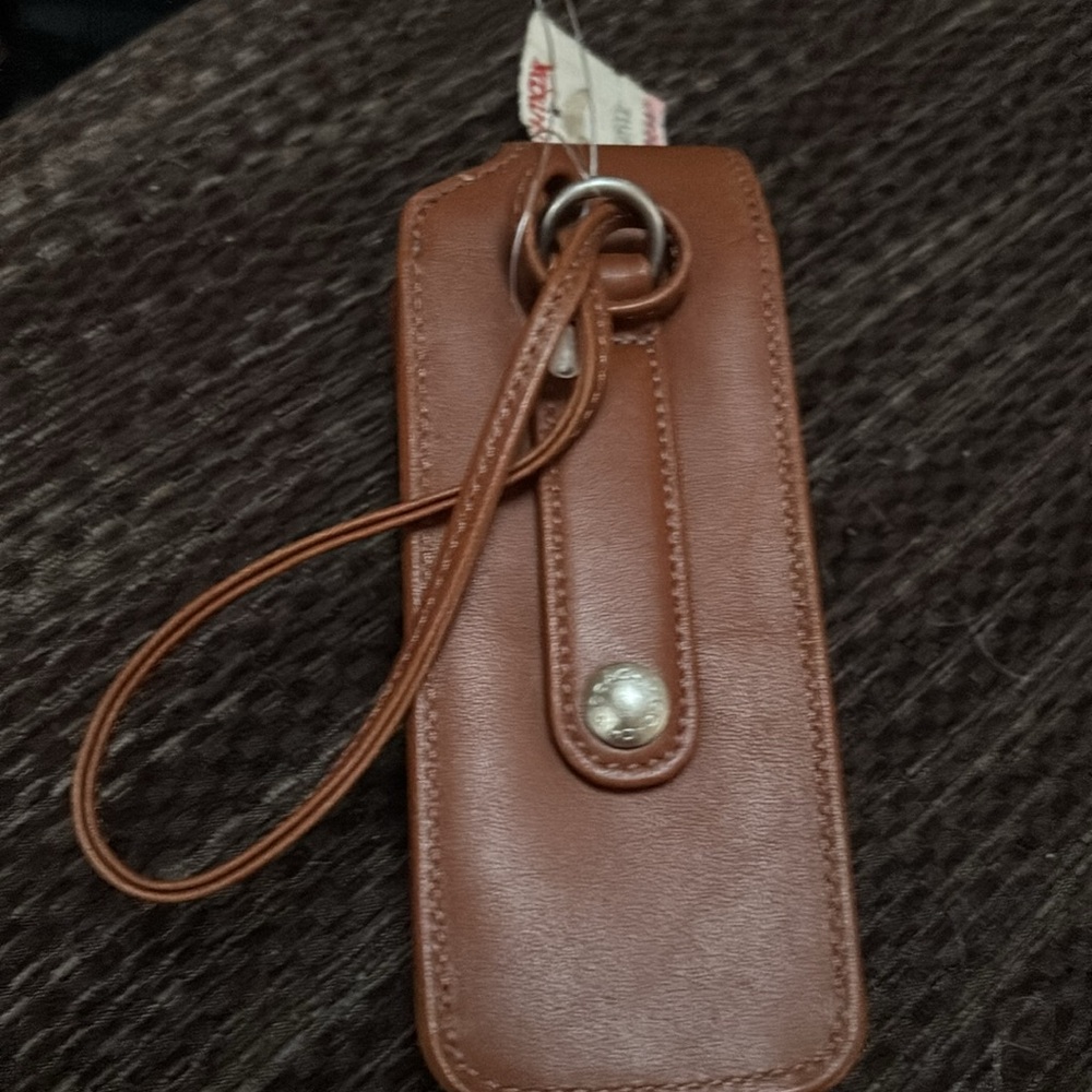 Vintage Coach Genuine Leather Flip Cell Phone Case Style 292587 Brown - Picture 2 of 4